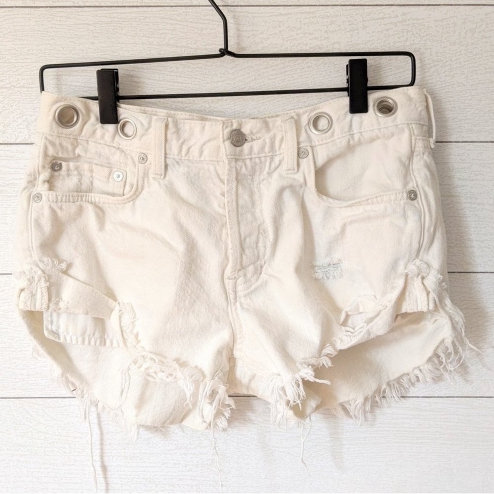 We The Free Cream Jean Shorts